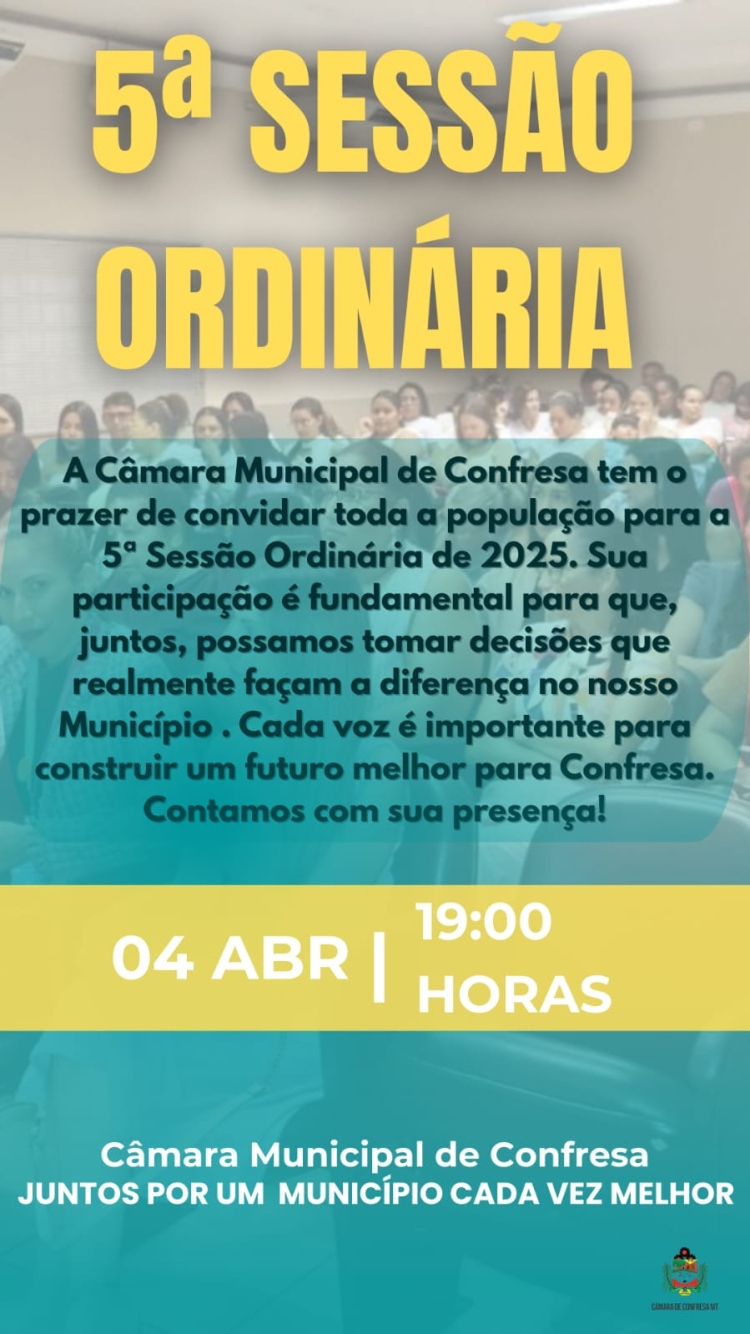 5&ordf; SESS&Atilde;O ORDIN&Aacute;RIA DO ANO DE 2025